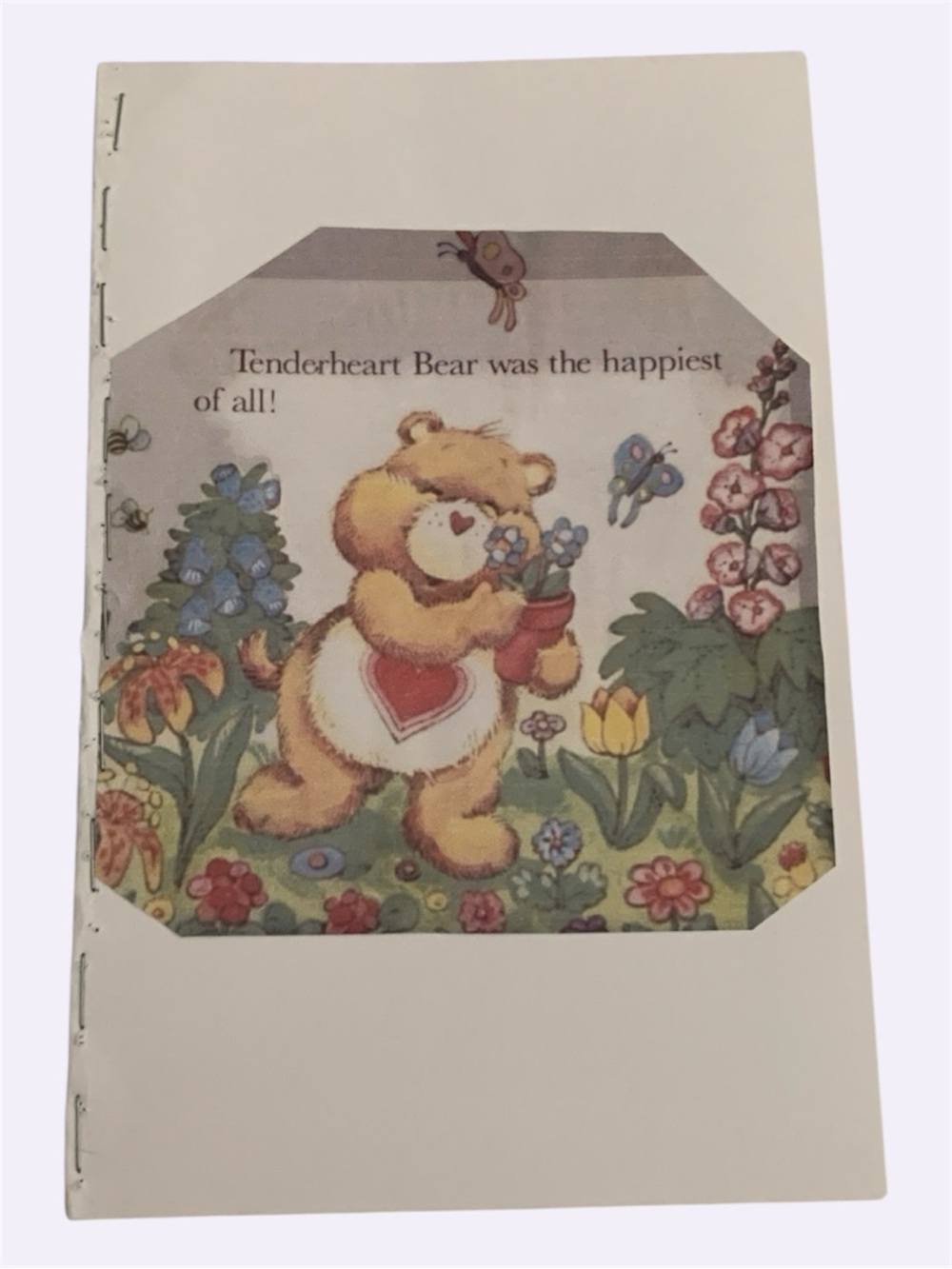 Upcycled 1980s Care Bears Tenderheart Bear Mini Notebook Journal